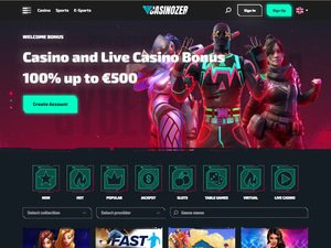 Casinozer website screenshot