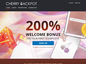 CherryJackpot website screenshot