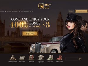Classy Slots website screenshot
