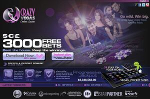 Crazy Vegas Casino website screenshot