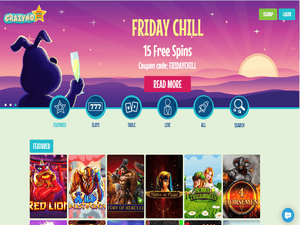 Crazyno Casino website screenshot