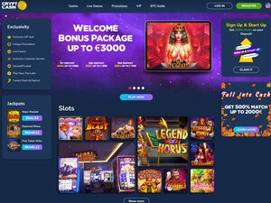 Crypto 1 Casino website screenshot