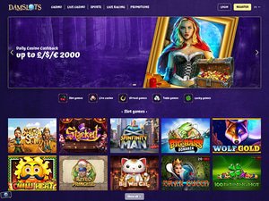 Damslots Casino website screenshot