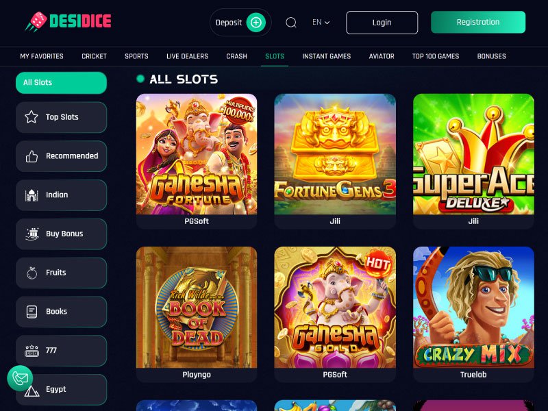 DesiDice Casino games screenshot
