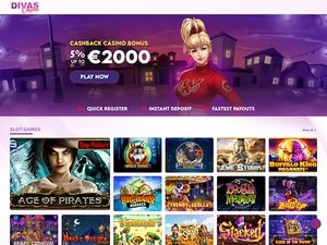 Divas Casino website screenshot