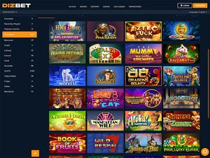 Dizbet Casino software screenshot