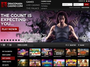 Dragonara Casino website screenshot
