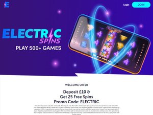 ElectricSpins website screenshot