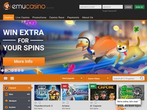 Emu Casino website screenshot