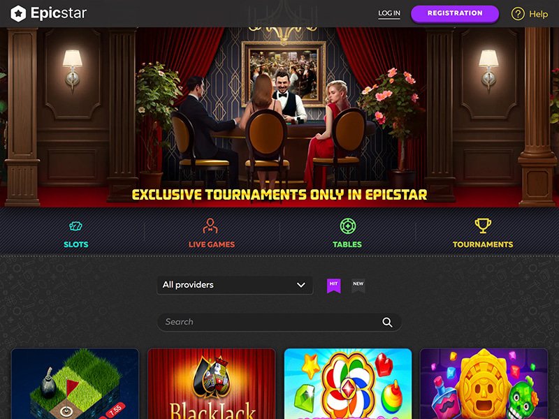 Epicstar Casino website screenshot