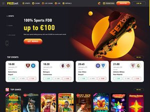 FezBet Casino website screenshot