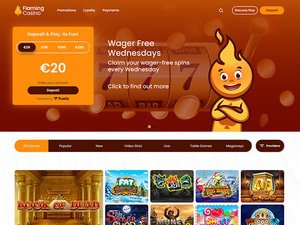 Flaming Casino website screenshot