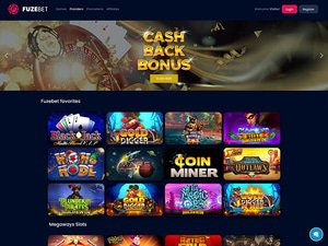 FuzeBet Casino website screenshot