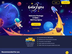 Galaxyno website screenshot