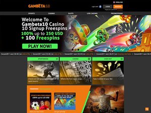 Gambeta10 Casino website screenshot