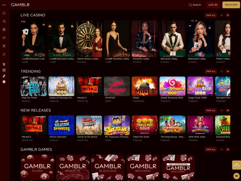 Gamblr Casino games screenshot
