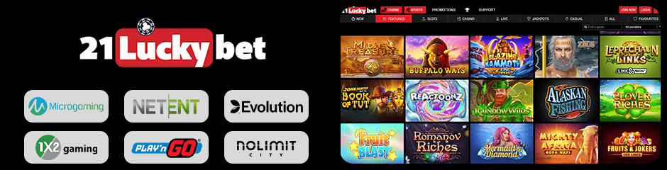 21LuckyBet Casino games and software