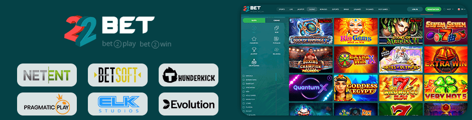 22Bet Casino games and software