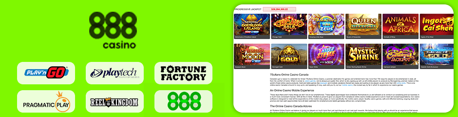 888 Casino games and software