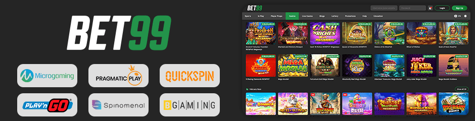 Bet99 Casino games and software