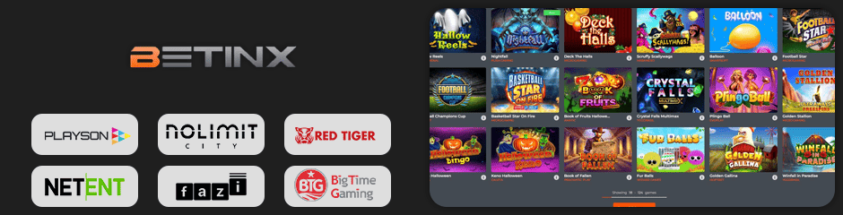 Betinx Casino games and software