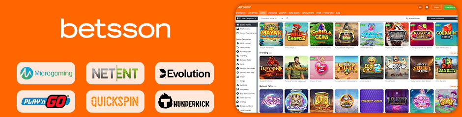Betsson Casino games and software