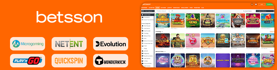 Betsson Casino games and software