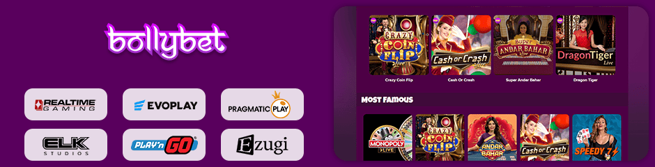 Bollybet Casino games and software