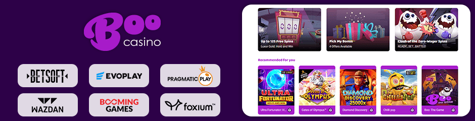 Boo Casino games and software