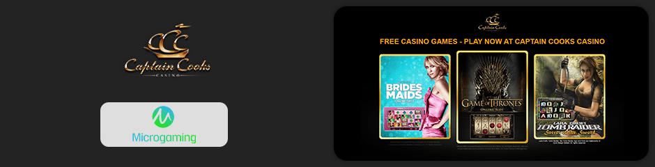 Captain Cooks Casino games and software