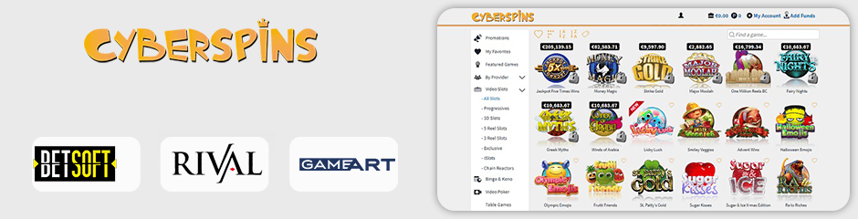 Cyber Spins Casino games and software