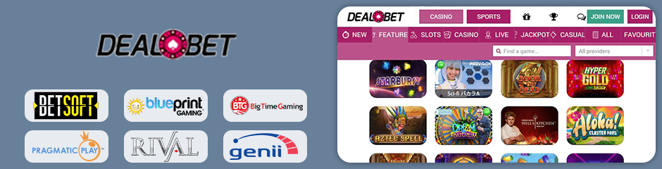DealBet Casino games and software