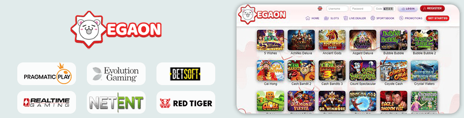 Egaon777 Casino games and software