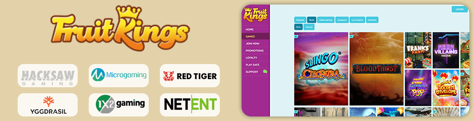 FruitKings Casino games and software
