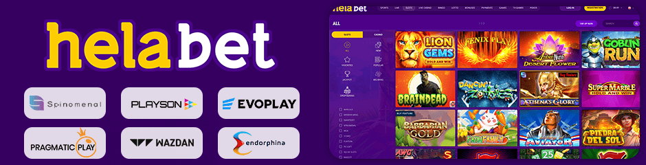 Helabet Casino games and software