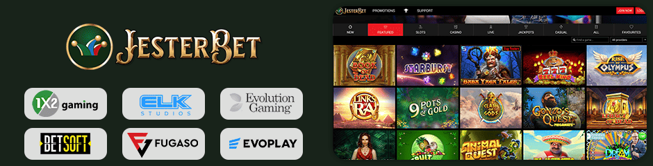 Jesterbet Casino games and software