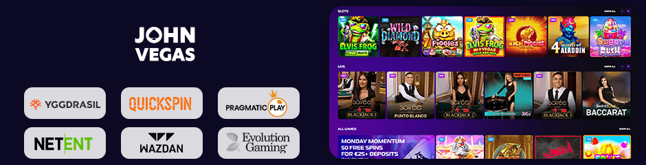 john vegas casino games and software