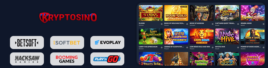 Kryptosino Casino games and software