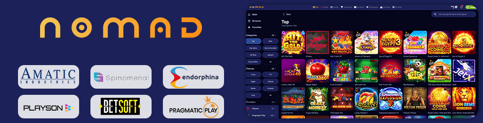 Nomad Casino games and software