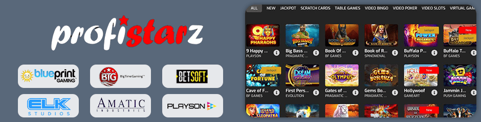 Profistarz Casino games and software