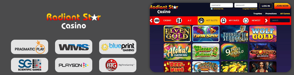 Radiant Star Casino games and software