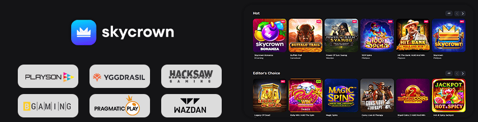 SkyCrown Casino games and software