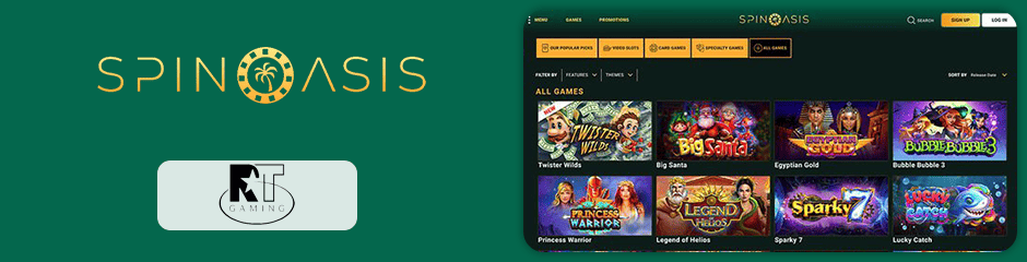 Spin Oasis Casino games and software