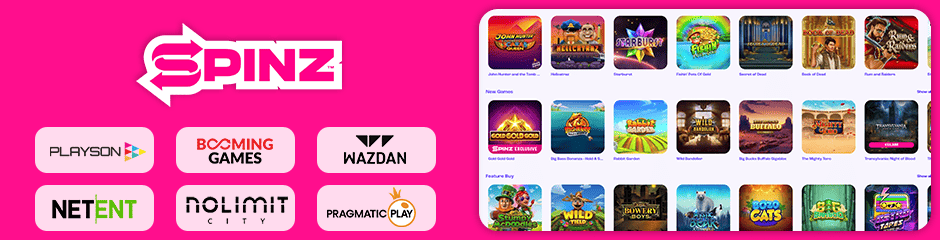Spinz Casino games and software