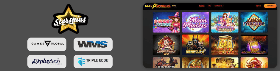 Starspins Casino games and software