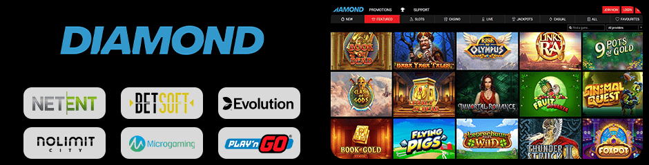 The Diamond Casino games and software