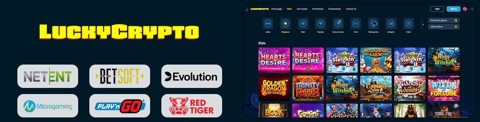 The Lucky Crypto Casino games and software