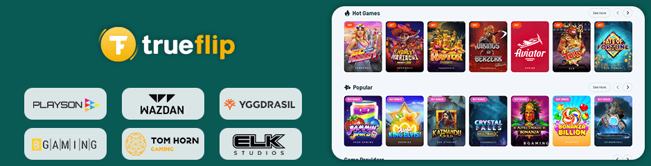 TrueFlip Casino games and software