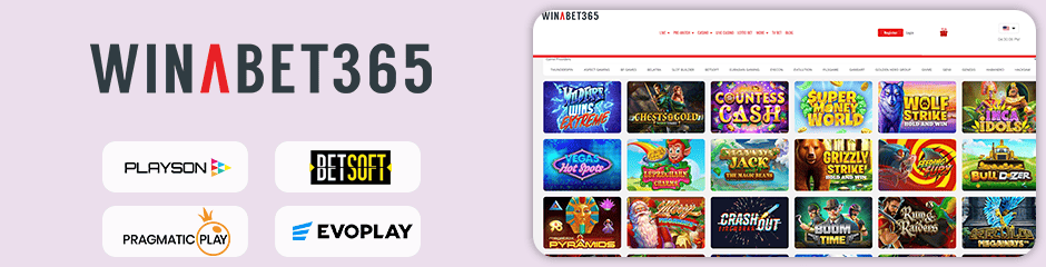 Winabet365 Casino games and software