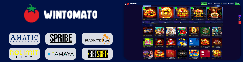 Wintomato Casino games and software